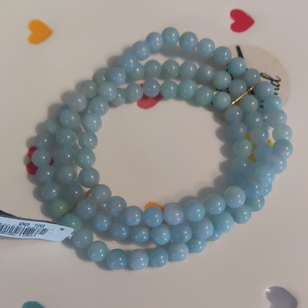 Aquamarine Beaded 3 Piece Set 925 Real Gems